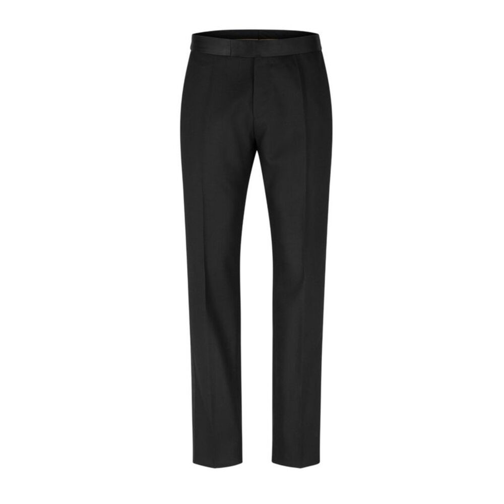 Boss Mens Genius Straight Leg Tuxedo Trousers / Black